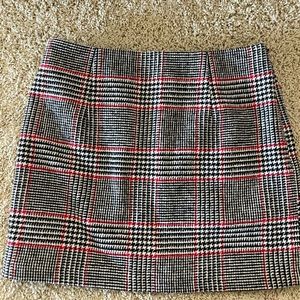 Womens knit plaid skirt